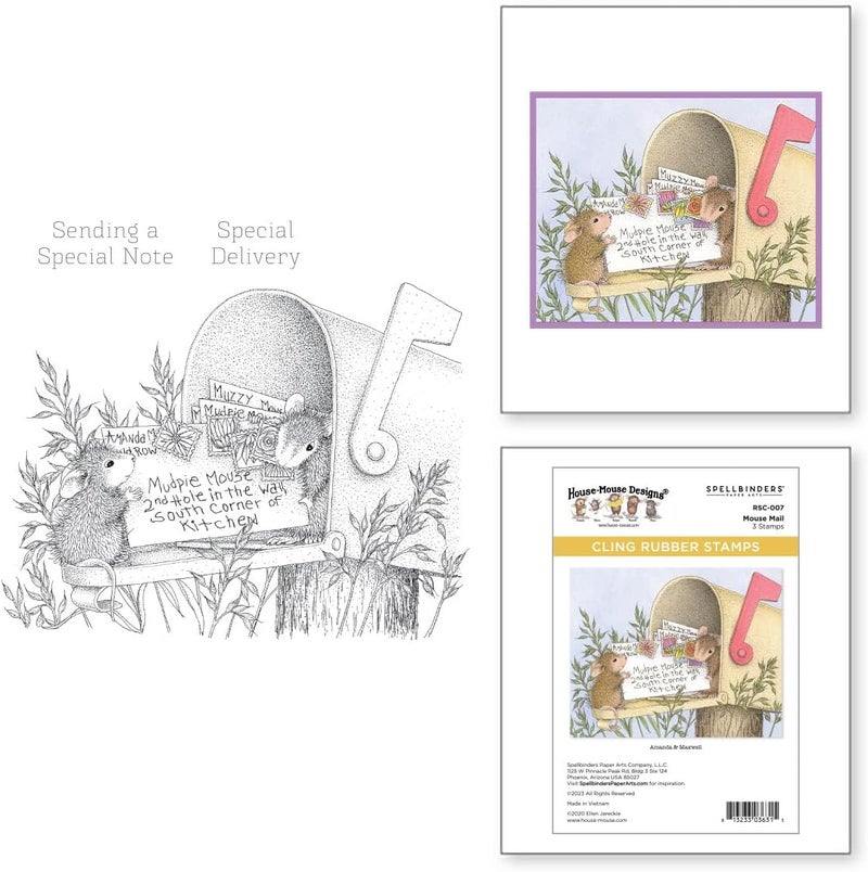 Spellbinders RSC-007 Mouse Mail Cling Rubber Stamp Set - Image 2